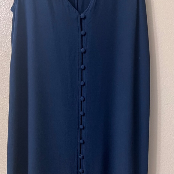 Madewell Women's Navy Blue Button Front Dress Viscose Sleeveless Size XS - Picture 5 of 11